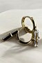 Stylish Clip Ring Steel Earrings with Zircon Stone - 2