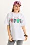 Printed Oversize Tshirt Gray