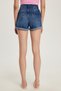 Women's Slim Fit Slim Fit 100% Cotton Folded Leg Light Blue Jean Denim Shorts - 5