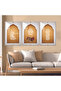 Three wooden wall panels with a silver wooden frame and a clear acrylic layer