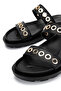 Women's Genuine Leather Black Flat Slippers - 4