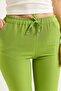 Elastic Waist Short Leg Double Crepe Trousers Light Green - 4