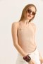 One Shoulder Neck Detailed Knitwear Blouse Powder - 3