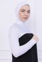 Turtleneck Neck Collar Oversleeve White - Lycra Stand Collar Women's Body Hijab Crop Bolero