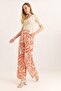 Wide Leg Pants with Thick Waist Belt Orange - 3