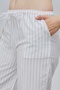 Women's Pants Wide Leg Raised Waist Pocket Striped Trousers Striped-Pants - 4