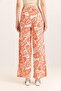 Wide Leg Pants with Thick Waist Belt Orange - 5