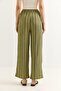Wrapped Striped Relaxed Cut Trousers Green - 6