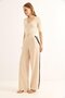 High Waist Palazzo Trousers with Side Stripes Beige