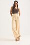 High Waist Wide Leg Trousers Beige - 2