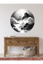 Black, White Tones, Japanese House and River Themed, Glass, Wall Sticker, 50X50Cm - 2