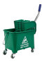 Mop Bucket & Wringer - 360-Degree Rotating Swivel Wheels 20 Liter Capacity Green