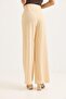 High Waist Wide Leg Trousers Beige - 4