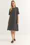 Crew Neck Short Sleeve Relaxed Fit Dress Black