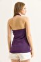 One Shoulder Neck Detailed Knitwear Blouse Purple - 5
