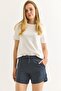 Elastic Waist Fit Women's Shorts Smoked - 4