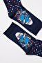 Women's Socks with Girl Figures Navy Blue - 2