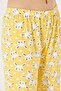 Women's 100% Cotton Fabric White Yellow Rabbit Pattern Crew Neck Long Sleeve Pajamas Set - 5