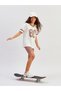 Ecru V-Neck Girl's T-Shirt and Leggings