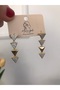 Steel 316L Hanging Stone Triangle Model Shiny Earrings - 5