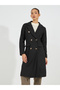 Regular Fit Midi Length Wool Like Double Breasted Coat - 3
