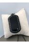 Steel Plate Black Color Patterned V Stone Detailed Model Necklace for Lover, Dad, Friend, Male - 3