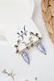 Luxury Anti-Tarnish Yellow Steel Geometric Blue Stone Women's Earrings - 2