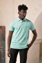 Regular Fit Collar Garnished Cotton Polo Neck T-Shirt - 4