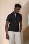 Regular Fit Collar Garnished Cotton Polo Neck T-Shirt - 2