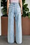 Snow Washed High Waist Flexible Comfortable Wide Leg Jeans