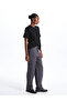Lcw vision anthracite standard fit gabardine women's cargo pants - 2