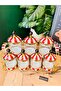 Avangard 8 Piece Porcelain Glass Top Red White Spice Rack Set with Metal Stand-Casa De Bella - 6