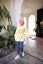 Elastic waist gathered kimono tunic - 4