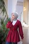 Elastic Kimono Tunic with Gathered Waist