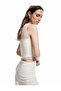 X Melis Ağazat - Sleeveless Crew Neck Corset Detailed Transparent Look Blouse - 2