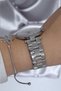 5 Atm Waterproof Metallic Dial Steel Elegant Women's Wrist Watch with Rhinestone Bracelet Gift - 2