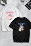 Unisex Skateboard and Flower Printed Lover Couple Combination Design Oversized T-Shirt 2-Pack