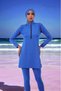 Zippered Plain Lycra Hijab Swimsuit