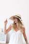 Women's Lorel Beige Leopard Detailed Straw Hat - 3