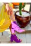 Smile Purple Suede Lace-Up 5 cm Heeled Summer Boots Sandals - 4