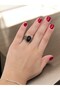 Copper Pure Ring Women's Black Agate Stone Adjustable Special Design Quality (Gift, Daily) - 3