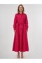 Appliqued Taffeta Dress Fuchsia - 2