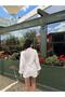 قميص مطرز على شكل قلب أبيض من الموسلين والإيلاستين - 3