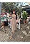 Beige Double Breasted Midi Straight Belted Dress - 3