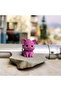 Pink Pig Keychain – Knitted Patterned Hard Figure |   Handmade Looking Gift Ornament - 3