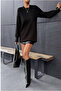 Women's Chain ​​Detail Black Knitwear Sweater - 4