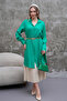 Green Draped Long Shirt Tunic - 5