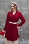 Flowy Long Burgundy Shirt Tunic - 6