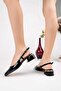 Thick Heeled Women's Shoes with Blunt Toe Accessories - 2
