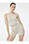 High Waist Slim Fit Biker Sports Leggings with Stitching Detail - 2